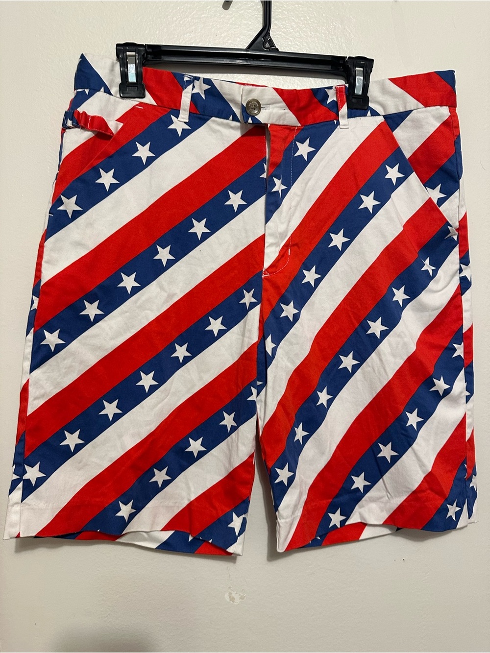 Royal & Awesome Men 36 American Flag Stars Striped Golf Shorts USA